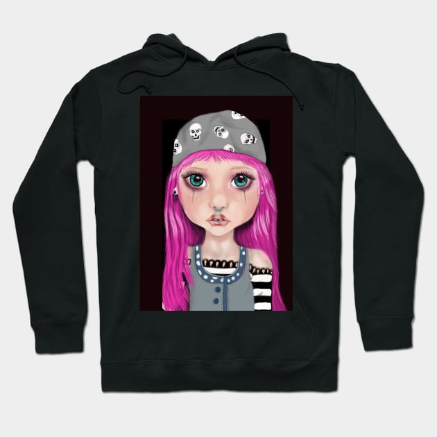 Punk big eyes Hoodie by Accabella